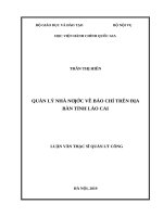 Quản lý nhà nước về báo chí trên địa bàn tỉnh lào cai 