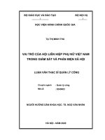 Vai trò của hội liên hiệp phụ nữ việt nam trong giám sát và phản biện xã hội 