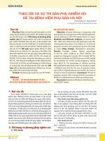 Theo dõi và xử trí sản phụ nhiễm HIV đẻ tại Bệnh viện Phụ sản Hà Nội