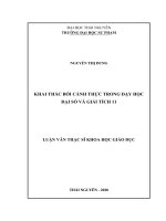 Khai thác bối cảnh thực trong dạy học đại số và giải tích 11 