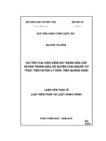 VAI TRÒ của VIỆN KIỂM sát NHÂN dân cấp HUYỆN TRONG bảo vệ QUYỀN CON NGƯỜI từ THỰC TIỄN HUYỆN lý sơn, TỈNH QUẢNG NGÃI 