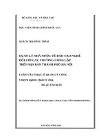 QLNN về dđào tạo nghề đối với các trường công lập trên địa bàn thành phố hà nội 