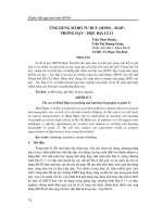 Ứng dụng sơ đồ tư duy (Mind – Map) trong dạy – học Địa lí 11