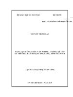 Năng lực công chức văn phòng – thống kê cấp xã trên địa bàn huyện càng long, tỉnh trà vinh 