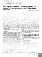 Thực trạng hoạt động y tế trường học tại một số trường tiểu học, trung học cơ sở, tỉnh Hà Nam năm 2013