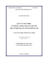 Quản lý nhà nước về phòng, chống bạo lực đối với trẻ em trên địa bàn thành phố hà nội 