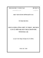 Chất lượng công chức tư pháp   hộ tịch cấp xã trên địa bàn thị xã buôn hồ, tỉnh đắk lắk 