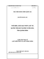 PHỔ BIẾN, GIÁO dục PHÁP LUẬT về QUYỀN TRẺ EM ở HUYỆN TUYÊN hóa, TỈNH QUẢNG BÌNH 