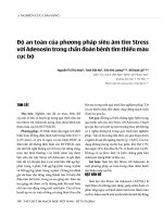 Nghiên cứu lâm sàng: Độ an toàn của phương pháp siêu âm tim Stress với Adenosin trong chẩn đoán bệnh tim thiếu máu cục bộ