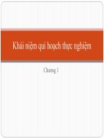 Bài giảng Quy hoạch thực nghiệm – Chương 1: Khái niệm quy hoạch thực nghiệm
