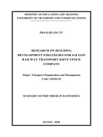 Nghiên cứu xây dựng chiến lược phát triển công ty cổ phần vận tải đường sắt sài gòn tt tieng anh 