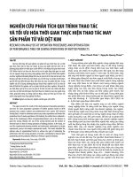 Nghiên cứu phân tích quy trình thao tác và tối ưu hóa thời gian thực hiện thao tác may sản phẩm từ vải dệt kim