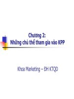 Bài giảng Quản trị kênh phân phối: Chương 2 – Phạm Văn Tuấn