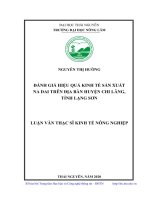 Đánh giá hiệu quả kinh tế sản xuất na dai trên địa bàn huyện chi lăng, tỉnh lạng sơn 