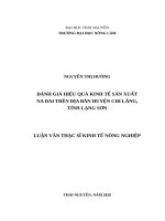 Đánh giá hiệu quả kinh tế sản xuất na dai trên địa bàn huyện chi lăng, tỉnh lạng sơn 