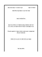 Tóm tắt luận án Tiến sĩ Luật học: Bảo vệ công lý trong hoạt động xét xử của tòa án nhân dân ở Việt Nam hiện nay