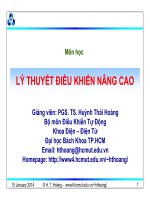 Bài giảng Lý thuyết điều khiển nâng cao: Chương 5 - PGS.TS. Huỳnh Thái Hoàng