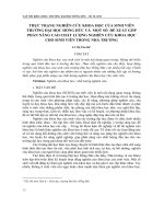 Thực trạng nghiên cứu khoa học của sinh viên trường Đại học Hồng Đức và một số đề xuất góp phần nâng cao chất lượng nghiên cứu khoa học cho sinh viên trong nhà trường
