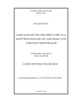 Lý luận và thực tiễn việc công nhận các bản án và quyết định dân sự của tòa án nước ngoài tại tòa án nhân dân thành phố hà nội  