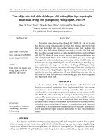 Cảm nhận của sinh viên chính quy khi trải nghiệm học trực tuyến hoàn toàn trong thời gian phòng chống dịch Covid-19