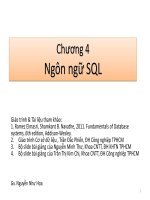 Bài giảng môn học Hệ cơ sở dữ liệu: Chương 4 - Nguyễn Như Hoa