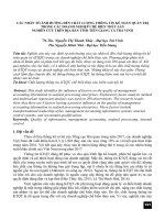 Các nhân tố ảnh hưởng đến chất lượng thông tin kế toán quản trị trong các doanh nghiệp chế biến thủy sản - Nghiên cứu trên địa bàn tỉnh Tiền Giang và Trà Vinh