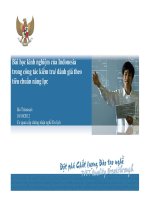 Bài giảng Bài học kinh nghiệm của Indonesia trong công tác kiểm tra/ đánh giá theo tiêu chuẩn năng lực
