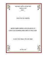 Hoàn thiện pháp luật về quản lý chất gây ô nhiễm trên biển ở việt nam  