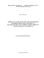 Nghiên cứu sử dụng dữ liệu viễn thám trong mô phỏng dòng chảy mặt phục vụ quy hoạch thủy lợi và phòng chống thiên tai