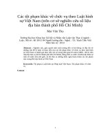 Các tội phạm khác về chức vụ theo luật hình sự việt nam (trên cơ sở nghiên cứu số liệu địa bàn thành phố hồ chí minh)  