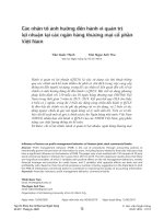 Các nhân tố ảnh hưởng đến hành vi quản trị lợi nhuận tại các ngân hàng thương mại cổ phần Việt Nam