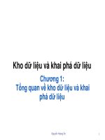 Bài giảng Kho dữ liệu và khai phá dữ liệu: Chương 1 - Nguyễn Hoàng Ân (2018)