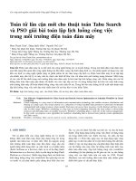 Toán tử lân cận mới cho thuật toán Tabu Search và PSO giải bài toán lập lịch luồng công việc trong môi trường điện toán đám mây