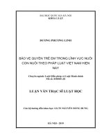 Bảo vệ quyền trẻ em trong lĩnh vực nuôi con nuôi theo pháp luật việt nam hiện nay 