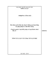 Bảo đảm quyền tiếp cận công lý thông qua hoạt động trợ giúp pháp lý ở tỉnh bắc giang 