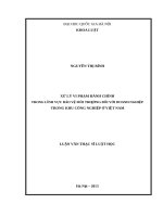 Xử lý vi phạm hành chính trong lĩnh vực bảo vệ môi trường đối với doanh nghiệp trong khu công nghiệp ở việt nam  
