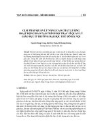 Giải pháp quản lý nâng cao chất lượng hoạt động đào tạo trình độ Thạc sĩ Quản lý giáo dục ở trường Đại học Thủ đô Hà Nội