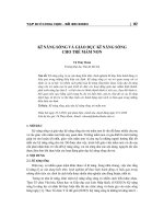 Kĩ năng sống và giáo dục kĩ năng sống cho trẻ mầm non