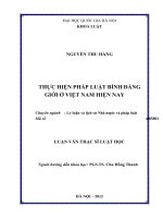 Thực hiện pháp luật bình đẳng giới ở việt nam hiện nay  