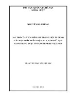 Vai trò của viện kiểm sát trong việc áp dụng các biện pháp ngăn chặn bắt, tạm giữ, tạm giam trong luật tố tụng hình sự việt nam 