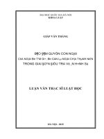 Bảo đảm quyền con người của người bị tạm giữ, bị can là người chưa thành niên trong giai đoạn điều tra vụ án hình sự 