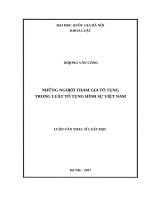 Những người tham gia tố tụng trong luật tố tụng hình sự việt nam  