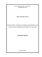 Protection of the right of damage sufferers in the law on state compensation liability of viet nam = bảo vệ quyền của người bị thiệt hại trong luật trách nhiệm bồi thường của nhà nước của việt nam 