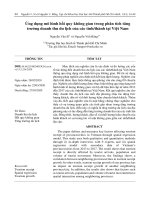 Ứng dụng mô hình hồi quy không gian trong phân tích tăng trưởng doanh thu du lịch của các tỉnh/thành tại Việt Nam