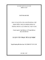 Bảo vệ quyền con người bằng chế định miễn trách nhiệm hình sự trong pháp luật hình sự việt nam 