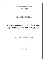 Đại diện theo pháp luật của đương sự trong tố tụng dân sự việt nam  luận văn ths  luật dân sự và tố tụng dân sự 60 38 01 03 