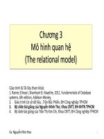Bài giảng môn học Hệ cơ sở dữ liệu: Chương 3 - Nguyễn Như Hoa