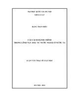 Cải cách hành chính trong lĩnh vực đầu tư nước ngoài ở việt nam  