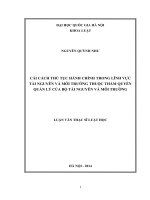 Cải cách thủ tục hành chính trong lĩnh vực tài nguyên và môi trường thuộc thẩm quyền quản lý của bộ tài nguyên và môi trường  