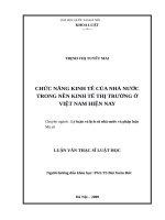 Chức năng kinh tế của nhà nước trong nền kinh tế thị trường ở việt nam hiện nay  